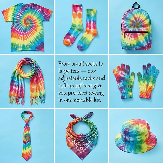 ZZOFSWORM Tie Dye Kit with 2 Adjustable Folding Racks, Non-Slip Silicone Pad & - Image 3