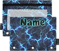 Custom Dark Blue Electric Lightning Pencil Pouch by BOENLE-WELCOMEYOURCOMING