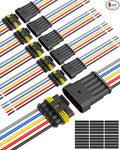 NAOEVO 5 Pin Connector Waterproof，16 AWG 5 Wire Connectors, Automotive Electrical Connectors Male And Female Way With Heat Shrink Tubing For Car Truck Boat Wire Connection, 6 Kits