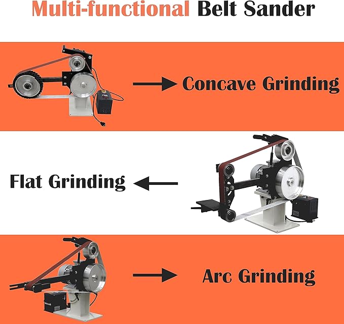 Belt Sander Variable Speed Power Bench Sander 2X71inch Vertical and Horizontal Belt Sander for Metal Working & Knife Making With 3 Grinding Wheels and Base 110V 1500W