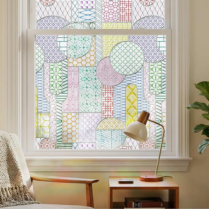 3D Stained Glass Window Film, Decorative Window Privacy Film by ADDHERES