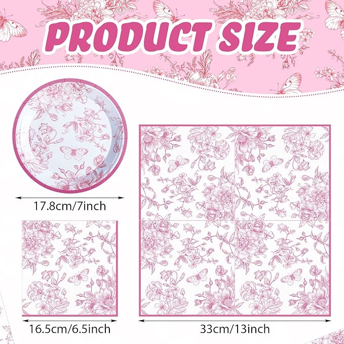 Zhehao 120 Pcs Disposable Paper Plates and Napkins Bulk Birthday Party - Image 2