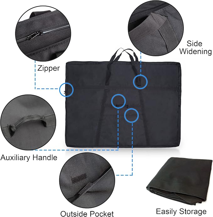 JJRING Extra Large Dacron Waterproof Light Weight Art Portfolio Tote Bag - Image 3