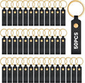 Wavyknot 50 Pcs PU Leather Keychain Blanks Bulk Laser Engraving Blanks Keychain by Wavyknot