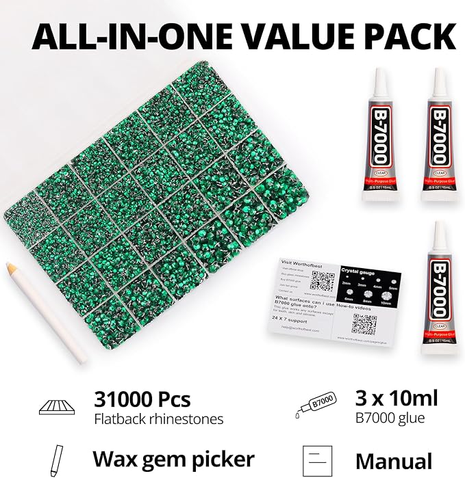 31000Pcs Emerald Green Rhinestones - Image 2