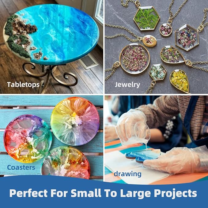 TAKIMO 1 Gallon Crystal Clear Epoxy Resin Kit, Bubble Free Self-Leveling Resin - Image 6