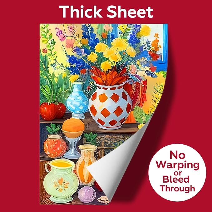 50 Sheets Watercolor Paper Bulk, Each 10 Sheets.140 lb/300 GSM Water Color Paper - Image 6