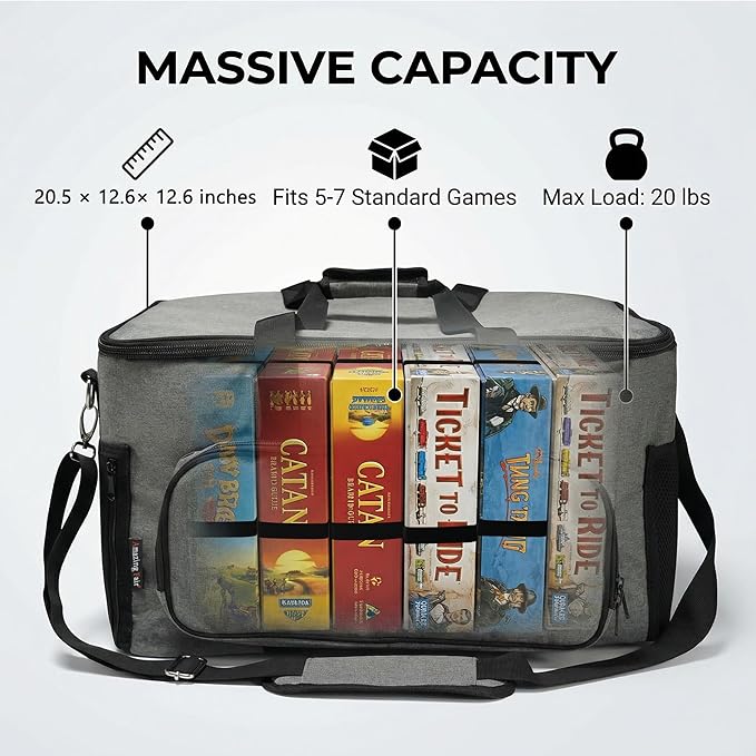 Board Game Bag with Multi-Pockets – Convertible Tote & Shoulder Carry, Includes - Image 4