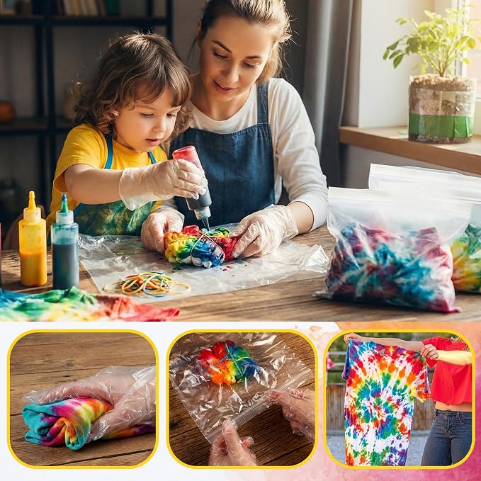 2000 Pcs Rubber Bands Kit for Tie Dye Projects Craft Project Colorful Elastic - Image 6