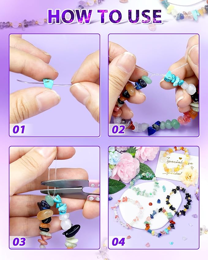 FIVEIZERO 600pcs Natural Chip Stone Beads 5-8mm - Image 4