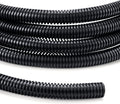 Wire Loom Tubing 1/4"-10ft 3/8”-10ft 1/2”-10ft, YCLYC Split Loom Cord Protectors, Flexible Wire Conduit Automotive, Black