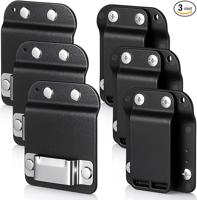 Zonon 3 Pcs Tape Measure Holder Set for Belt Hammer Holders Tactical Tape Measuring Belt Clip Low Profile Drill Holster Match Any Kinds Holster with Clip