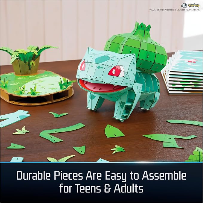 4D Build Pokémon Bulbasaur 3D Puzzle Model Kit, Desk Décor, Shelf Display - Image 4