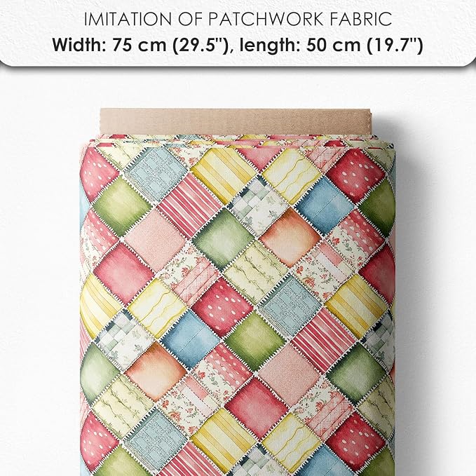 Patchwork Ice Cream Cotton Fabric Panel – 6 Designs + Bonus Sheet 29.5×19.6 inch - Image 7