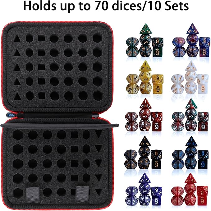 DND Dice Case with Detachable dice sponge and tray, D6 D20 Dice Set Case - Image 4