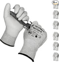 Schwer 6 Pairs ANSI A6 Cut Resistant Gloves CR7120 Cut Proof Work Gloves, Touchscreen, for Men and Women Used for Woodworking, Glass Cutting, Construction, Cargo Handling, Car Repair, XL