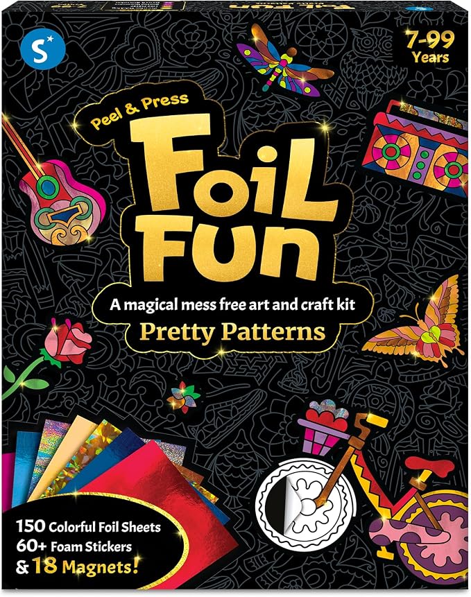 Skillmatics Foil Fun – Pretty Patterns, 18 DIY Magnets, Mess-Free Art | by Skillmatics