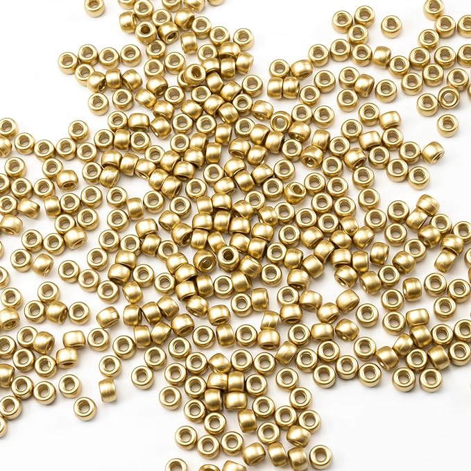 Gxueshan 1000 Pcs Acrylic Gold Pony Beads 6x9mm Bulk by Gxueshan