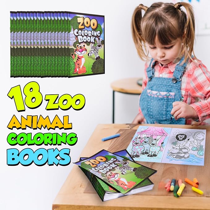 18Pcs Zoo Animal Coloring Books Bulk - Image 3