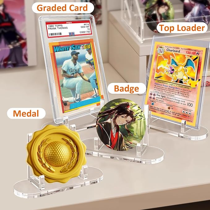 tutata Acrylic Trading Card Display Stand, 10 Pack Clear Card Stands, Card - Image 4