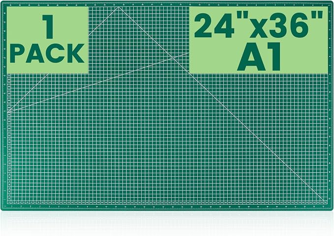 Large Cutting Mat 24"x36", 1 Pack Double-Sided 5-Ply Self Healing Sewing by CLOYAN