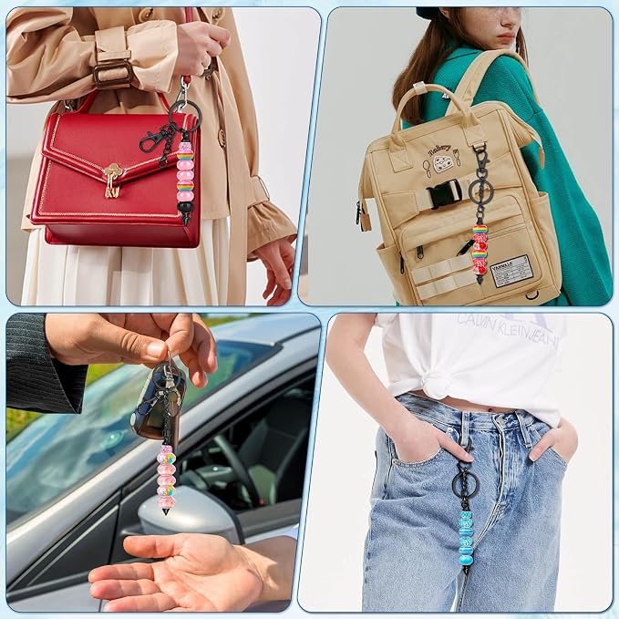 ROADPLUM 12 Pcs Beadable Keychain Bar, Alloy Blank Accessories Bulk - Image 6