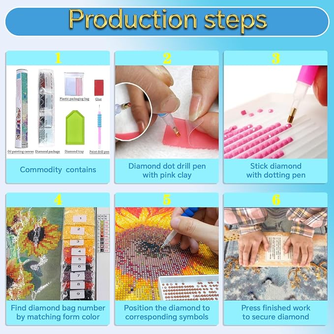 GXGLLPZBY Diamond Art Kits for Beginners, Knitting Girl Diamond Painting Kits - Image 6