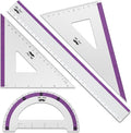 Mr. Pen- Metal Geometry Kit, 4 Pack, 45° & 30°/60° Set Squares | 6" Protractor by MrPen