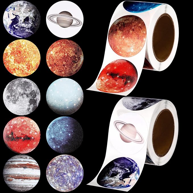 Lincia 500 Pcs Solar System Stickers Bulk Educational Planets Roll Space by Lincia