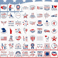 Augshy 56 Pack 4th of July Patriotic Stencils by Augshy