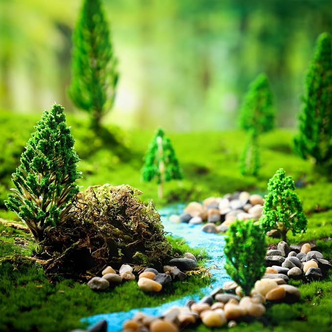 Thiccywoov 40 Pcs Diorama Supplies Kit Include 32 Rainforest Miniature Trees - Image 4