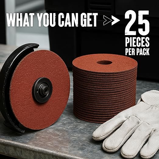 Aluminum Oxide Resin Fiber Sanding and Grinding Discs, 5” x 7/8”, 36 Grit - 25 Pack