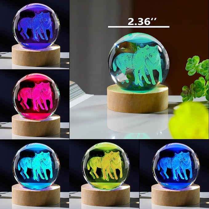 3D Wolf Crystal Ball 60mm - Image 3