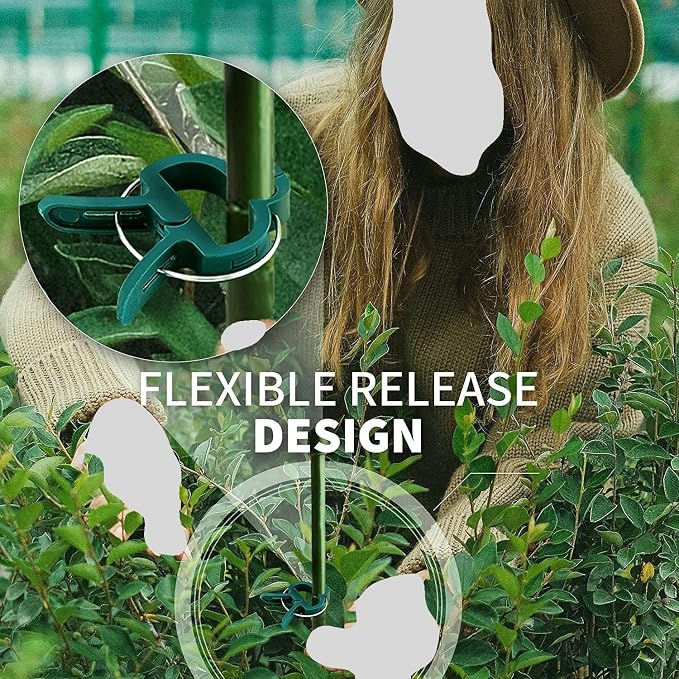 Plant Clips Green Gentle Gardening Plant & Flower Lever Loop Gripper Clips - Image 8
