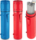 Zonon 2 Pcs Welding Rod Storage Tube 14 Inch Stick Electrode Storage Container Airproof Waterproof for Welding Rod Canister(Red and Blue)