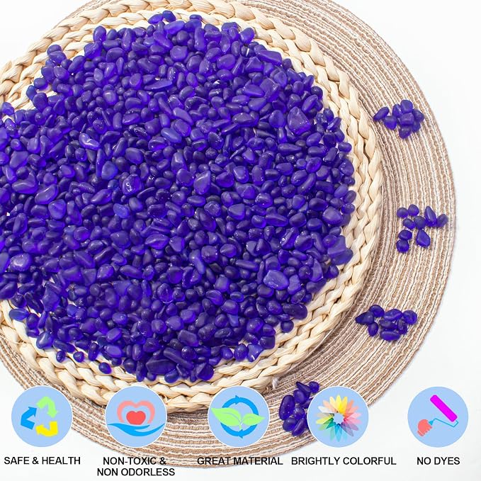 Keedolla 0.5 Lb Cobalt Blue Frosted Sea Glass Stones Fish Tank Rocks Gravel - Image 2