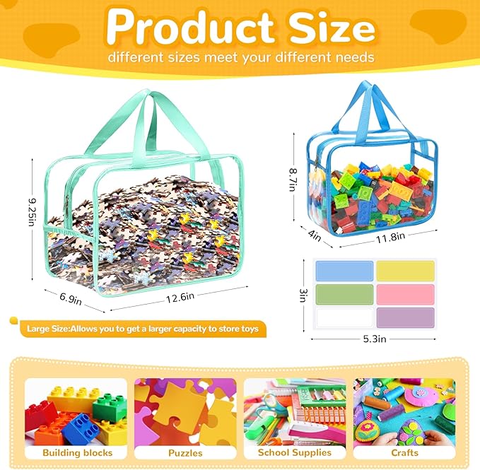 8 Packs 8 Colors Large Toy Storage Bags - Image 2