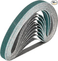 HARFINGTON 1/2 x 18 Inch Sanding Belts, 10 Pcs 80 Grit Zirconia Abrasive Belt Sander File Belt for Woodworking, Metal Polishing, Knife Sharpener