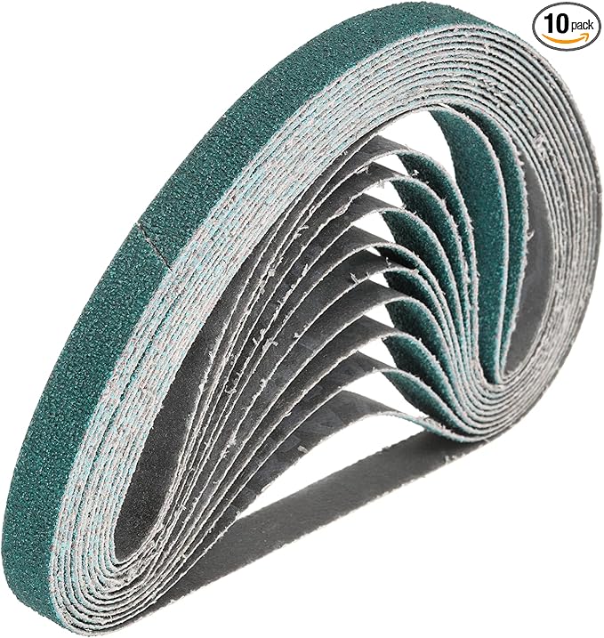 HARFINGTON 1/2 x 18 Inch Sanding Belts, 10 Pcs 80 Grit Zirconia Abrasive Belt Sander File Belt for Woodworking, Metal Polishing, Knife Sharpener