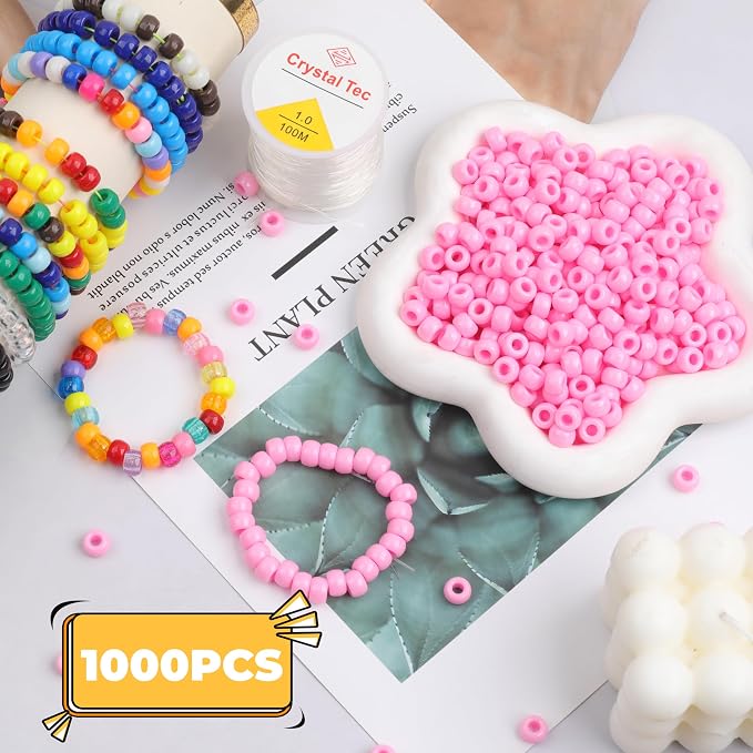 Plastic Pony Beads, for Bracelet, Hair Braiding, Friendship Bracelets, Jewelry - Image 3
