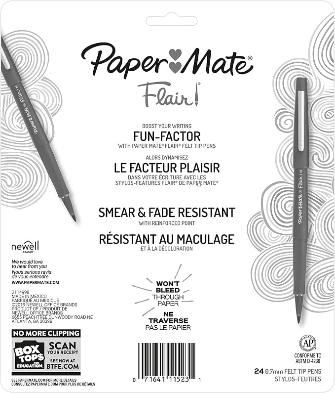 Paper Mate Flair Felt Tip Pens, Medium Point, Back to School, Teacher Supplies - Image 8