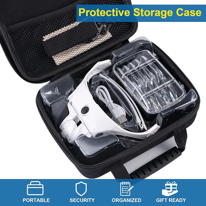 Magnifying Glasses with Light for Close Work, Storage Case | Rechargeable and - Image 5