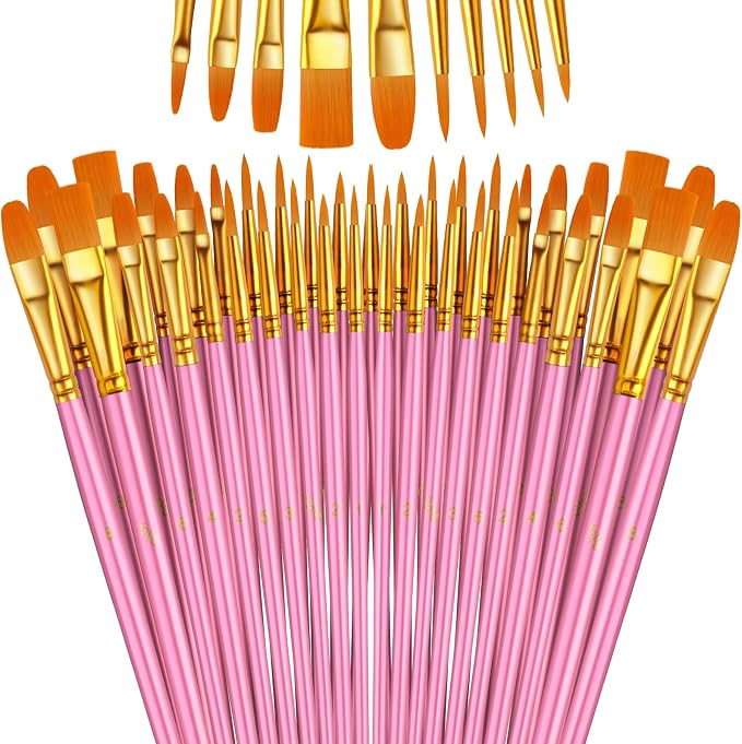 Paint Brushes Set, 16 Pack 160 Pcs Round-Pointed Tip Paintbrushes Nylon Hair by LIDCOM