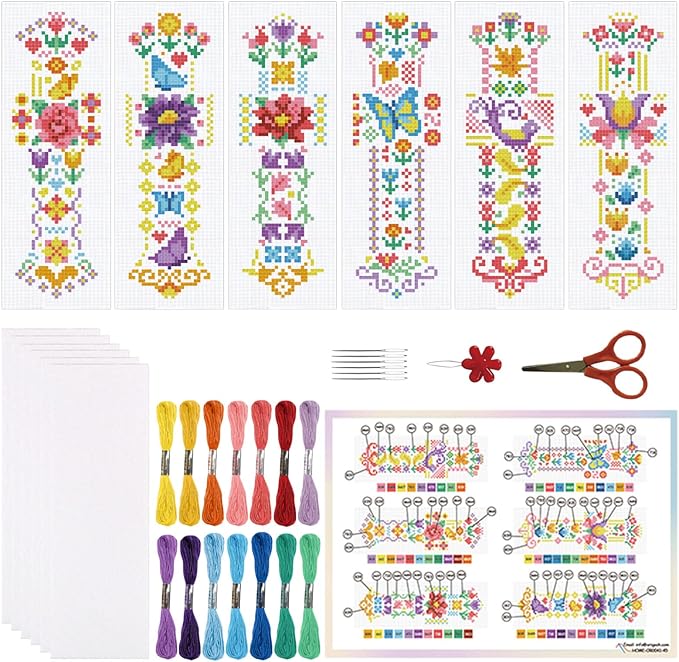 ORIGACH 6 Pcs Cross Stitch Bookmark Kit by ORIGACH