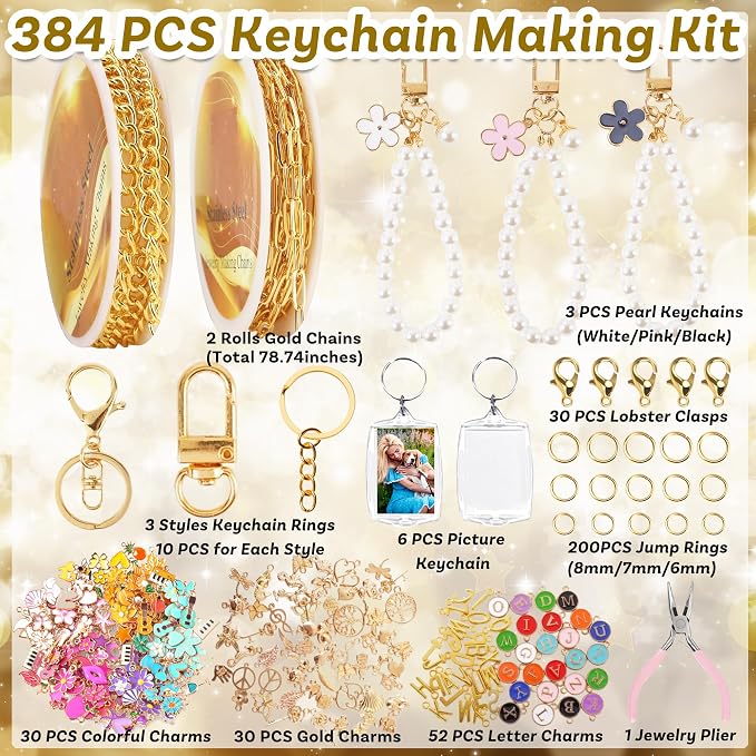 Namifin 384 Pcs Keychain Making Kit - Image 2