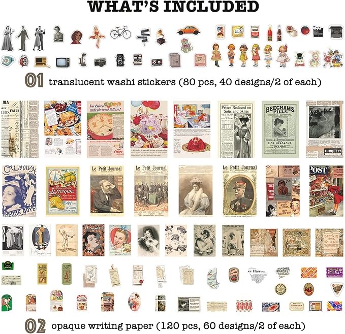 Knaid Vintage Scrapbook Supplies Pack - Image 2