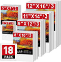 ESRICH Stretched Canvas for Painting, 18 Multi Pack Blank Canvases for Painting by ESRICH
