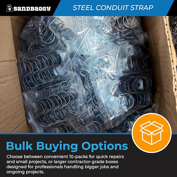 1-Inch One-Hole Conduit Strap | Steel Clamp for Rigid/IMC - Sandbaggy (1 inch, 200, Count)