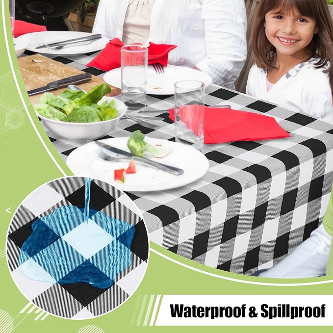 Smiry Rectangle Table Cloth, Waterproof Vinyl Tablecloths - Image 2