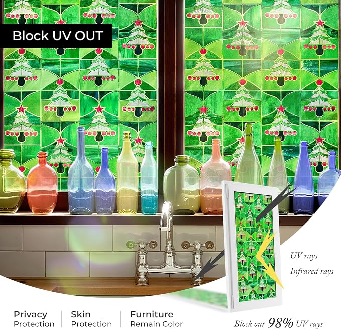 3D Stained Glass Window Film, Decorative Window Privacy Film - Image 5